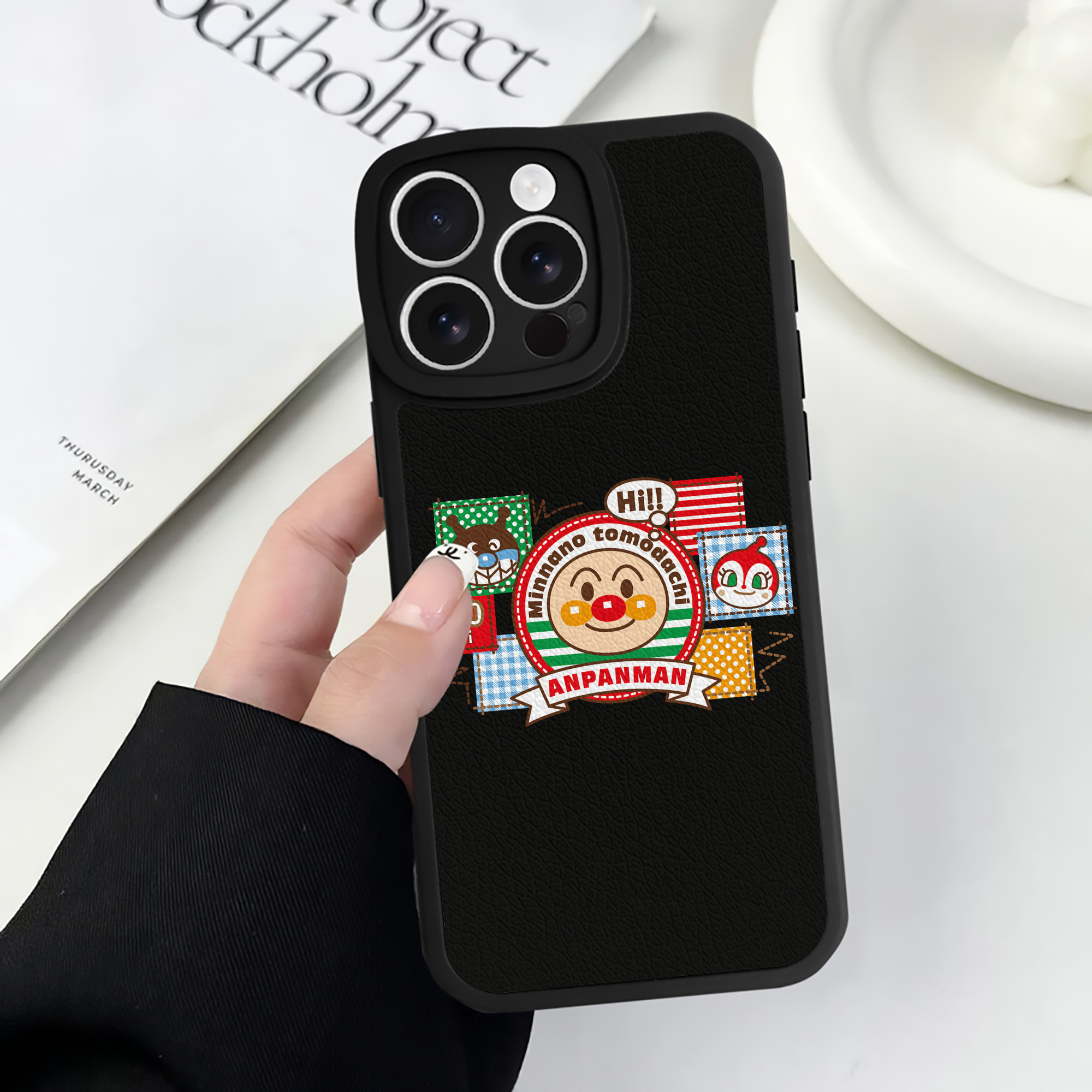 （画像用） アンパンマン Anpanman 【iPhone 16シリーズ対応】シリコンスマホケース（レザー調） 材質：シリコン